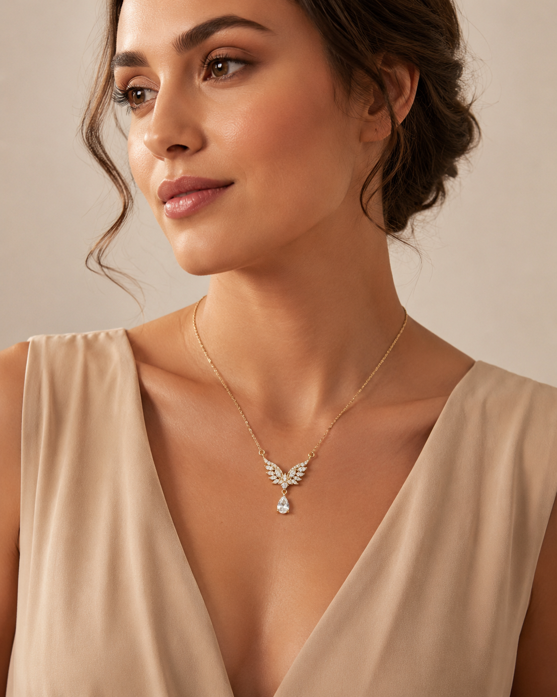 Gold Strass Crystal Necklace
