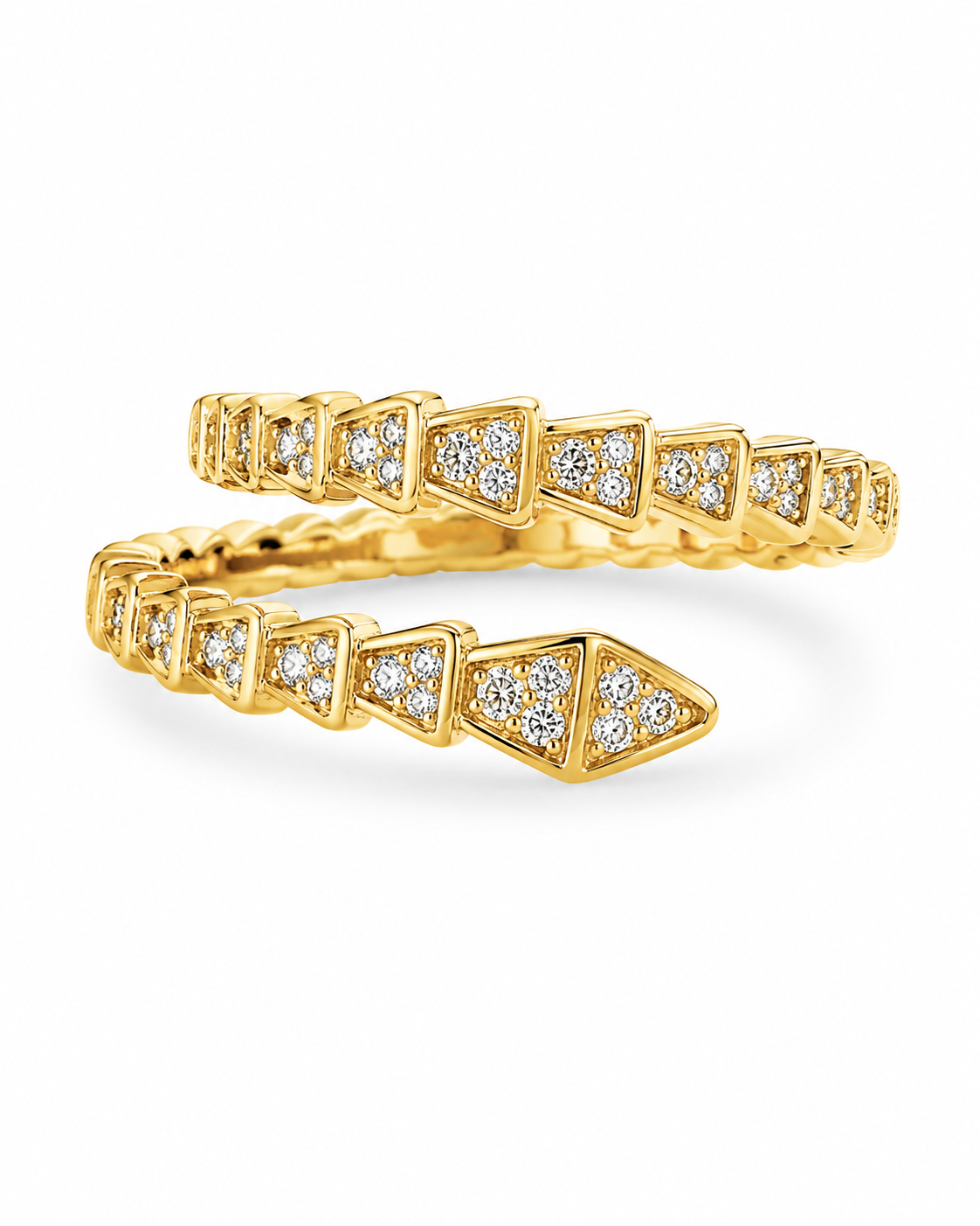 Gold Strass Snake Ring